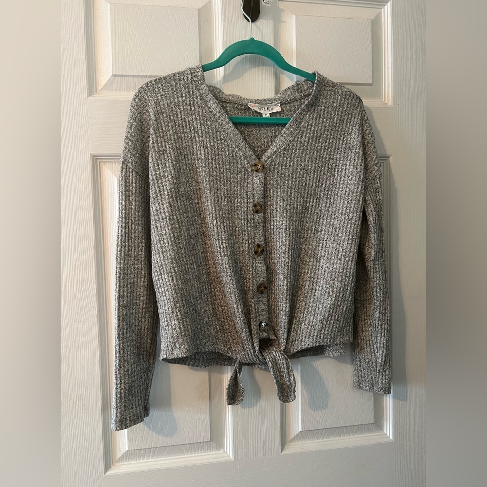 Long Sleeve Sweater With Tie Detail, Pink Rose
